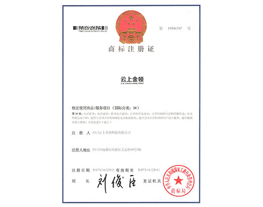 云上金领商标38类
